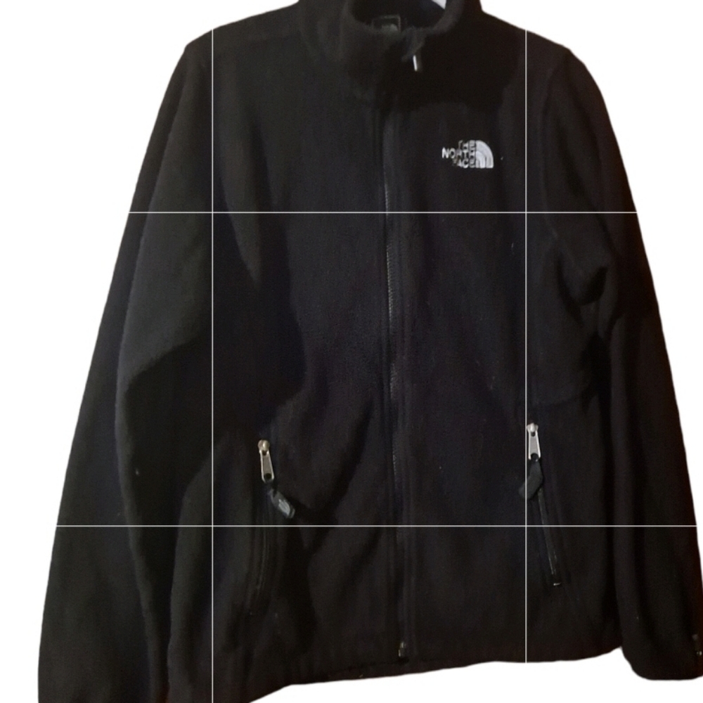The North Face 100% Polyester Zip Long Sleeve Black Jacket Size M